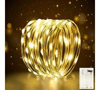 Fairy Lights Battery Operated For Bedroom Indoor 2M 20LED Battery Powered Timer LED Lights Micro String Lights Copper Wire Fairy Lights For Christmas Decorations Festival Wedding Party-Warm White