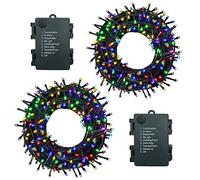 Fairy Lights Battery Timer LED Fairy Lights Indoor Outdoor Fairy Lights Battery Operated 8 Modes Ideal for Christmas Halloween Party Wedding Decoration 5m 50 LEDs Colourful 2 Pieces