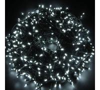 SHATCHI 300 LEDs Fairy String Lights Cool White Indoor/Outdoor Christmas Tree/Home/Party/Wedding/Garden Decorations Green Cable 8 Modes Mains Powered Memory Auto Timer