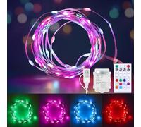 Fairy Lights Colour Changing String Lights with Remote, 16.4FT 1 PACK Twinkle LED Lights USB Plug or Battery Powered, Outdoor Waterproof Christmas Decorations for Bedroom Wedding Party Indoor