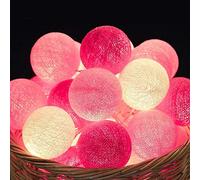 Fairy Lights LED String Lights Plug in Indoor - 3.8M 20 Pcs 6cm Diameter Cotton Ball String Lights White Xmas Fairy Lights Starry Wall Light Wedding Party Home Christmas Decoration