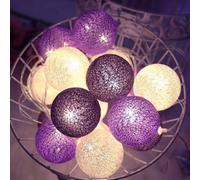 Fairy Lights LED String Lights Plug in Indoor - 3.8M 20 Pcs Cotton Ball String Lights White Xmas Fairy Lights Starry Wall Light Wedding Party Home Christmas Decoration