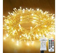 Fairy Lights Main Powered, 25M 220LED String Lights, 8 Modes Remote Control Garden Lights Waterproof, Fairy Lights Indoor/Outdoor for Bedroom, Wedding, Party, Christmas Decorations (Warm White)