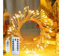 Fairy Lights Plug in, 16.4Ft 200-LED USB Twinkle Cluster String with Remote Timer for Indoor Wedding Party Christmas Decor