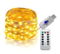 Fairy Lights Plug in, 20m 200 LED Christmas String Lights with Remote, Thanksgiving Gifts Waterproof USB Copper Wire Lights Mains Powered with 8 Modes, Warm White Lighting Xmas for Party Garden Decor