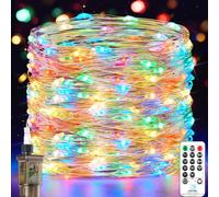 Fairy Lights Plug in, 23M 200 LED String Lights Mains Powered, Copper Wire Multicoloured Christmas Tree Lights with Remote Timer for Indoor Outdoor Christmas Decorations, Bedroom, Party, Wedding