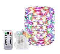 Fairy Lights Wire with Timer and Remote Control, Small Fairy Lights Indoor with Battery, 20 m, 200 LEDs, IP65 Waterproof, Without Batteries for Bedroom, Wedding, Christmas, Party Decoration