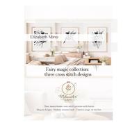 Fairy magic collection: three cross stitch designs: Three monochrome cross stitch patterns with fairies Elegant designs • Modern minimal style • Timeless magic in stitches