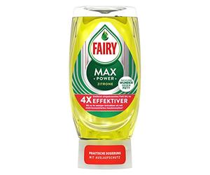 Fairy Max Power Hand Washing-Up Liquid Lemon 370 ml, Easy and Effortless Cleaning, Even on the Oily Pots and Pans