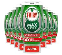 Fairy Max Power Hand Washing-Up Liquid - Pack of 8 x 370ml | Easy & Effortless Cleaning for Oily Pots and Pans