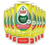 Fairy Max Power Lemon Hand Washing-Up Liquid - Pack of 8 x 370ml | Easy & Effortless Cleaning for Oily Pots and Pans