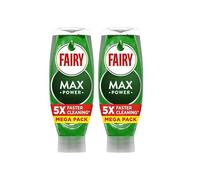 Fairy Max Power ORIGINAL Washing-Up Liquid 730 ml × 2 | LiftAction Grease-Cutting Formula | Upside-Down Bottle with No Flip Cap | Sparkling Clean Every Wash