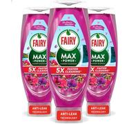 Fairy Max Power ORIGINAL Washing-Up Liquid 730 ml × 3 | LiftAction Grease-Cutting Formula | Upside-Down Bottle with No Flip Cap | Sparkling Clean Every Wash