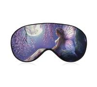 Fairy Moon Purple Soft Sleep Mask for Light Blocking Breathable Sleeping Masks Travel Eye Shade Cover with Adjustable Strap