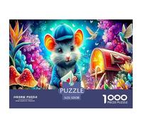 Fairy Mouse 1000 Pc Puzzle for Adults & Kids | Detailed - Mouse (hat Vibrant Blooms) Recycled Paper Educational Game Challenge52x38cm/1000pcs