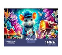 Fairy Mouse 1000 Piece Mushroomss Sturdy Cardboard Classic Jigsaw Puzzle Adults Kids Impossible Difficult Game Decompression Wall Decor 70x50cm/1000pcs