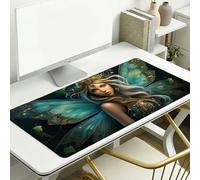 Fairy Mouse Pad 1200 x 400 x 3 mm Extended Large Mouse Mat, Keyboard Mousemat, Desk Mat Workspace Decor with Anti-Slip Base & Anti-Fray Edges, Waterproof Desk Accessories for Work (Wing) L-x7754