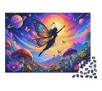 Fairy Mushroom Butterfly 1000pcs Mini Puzzle For Adults Challenging | 70x50cm Cardboard Living Room Decor Durable Structure Friend Gift Brain Training