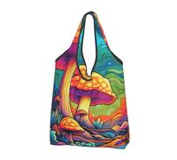 Fairy Mushroom Foldable Shopping Bag Reusable Grocery Bags Galaxy Portable Travel Pounch for Camping Daily Use Household