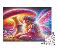 Fairy Mushroom Glow Jigsaw Puzzles 1000 Pieces Recycled Paper for Adults Puzzle for Adults Impossible Hard Challenging Game Fun Home Activity Great Gift Idea 52x38cm/1000pcs
