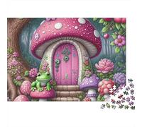 Fairy Mushroom House Jigsaw Puzzle Fairy Tale House 1000 Pieces Eco-friendly Paper 100% Recycled for Adults Decompression Gift 70x50cm/1000pcs