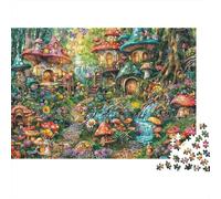 Fairy Mushroom Village Colourful Enchanted Forest Path 1000 Pieces Jigsaw for Adults The Impossible Challenge Brain Development 70x50cm/1000pcs