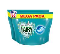Fairy Non Bio All-in-1 PODS Laundry Detergent Washing Liquid Tablets/Capsules, 86 Washes (43x2), For Sensitive Skin