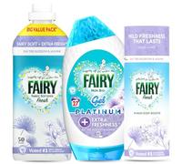 Fairy Non Bio Laundry Bundle 3pc - Silk Tree Blossom & Jasmine Fabric Conditioner, Platinum Gel & Scent Booster - Ultra Gentle, Long Lasting Freshness for Sensitive Skin Clothes Care