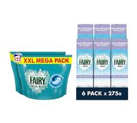Fairy Non Bio Laundry Detergent Value Pack, PODS® Washing Liquid Capsules 122 Washes & In-Wash Scent Booster 6 packs x275g, Silk Tree Blossom & Jasmine