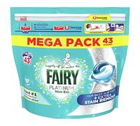 Fairy Non Bio Platinum Pods Washing Liquid Capsules 43 Washes, with Extra Stain Removal For Sensitive Skin