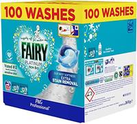 Fairy Non Bio Platinum Pods Washing Liquid Capsules with Extra Stain Removal - 100 Count