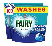Fairy Non Bio Platinum Washing Liquid Pods, Voted No1 for Sensitive Skin, 100 Washes