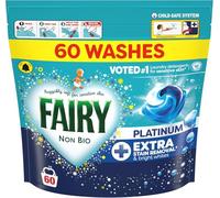 Fairy Non Bio Platinum Washing Liquid Pods, Voted No1 for Sensitive Skin, 60 Washes