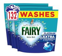 Fairy Non Bio Platinum Washing PODS® Extra Stain Removal 132ct | 3 x 44 Washes