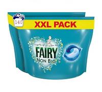 Fairy Non Bio Pods, Laundry Detergent, Washing Liquid Pods/Capsules, 140 Washes, Huggably Soft for Sensitive Skin - Savers Pack