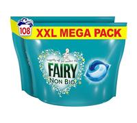 Fairy Washing Liquid Capsules Non Bio PODS For Sensitive Skin 108 Washes (54x2)