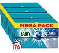 Fairy Non Bio PODS Washing Liquid Laundry Capsules 76 Washes (4x19) , Platinum, With Extra Stain Removal & Brighter Whites, For Sensitive Skin