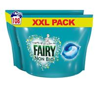 Fairy Non-Bio PODS, Washing Liquid Laundry Detergent Tablets / Capsules, 108 Washes (54 x 2), Huggably Soft for Sensitive Skin