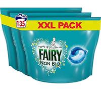 Fairy Non-Bio PODS, Washing Liquid Laundry Detergent Tablets / Capsules, 135 Washes (45 x 3), Huggably Soft for Sensitive Skin