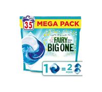 Fairy Non Bio The Big One PODS®, Washing Liquid Laundry Detergent Capasules, 35 Washes, 2X Stain Removal, Huggably Soft