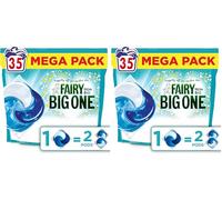 Fairy Non Bio The Big One PODS®, Washing Liquid Laundry Detergent Capasules, 35 Washes, 2X Stain Removal, Huggably Soft For Sensitive Skin (Pack of 2)