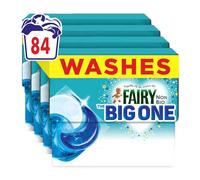 Fairy Non Bio The Big One PODS, Washing Liquid Laundry Detergent Capsules, 4 x 21 Washes, 2X Stain Removal, Huggably Soft For Sensitive Skin