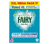 Fairy Non Bio Washing Powder 4.4kg, 80 Washes, for Sensitive Skin, with Anti-residue Technology - Packaging May Vary