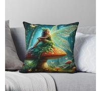Fairy Of The Enchanted Glade Square Pillowcase Polyester Linen Velvet Pattern Zip Decorative Bed Cushion Cover