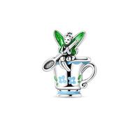 Fairy on a Tea Cup Charm 925 Silver Charm Compatible with Pandora Charms, Trollbeads, Chamilia, Biagi and Many Other UK Charm Bracelets.