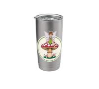 Fairy on Mushroom Color Illustration Stainless Steel Insulated Tumbler