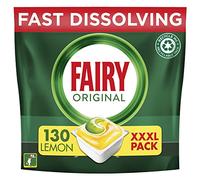 Fairy Original All in One Dishwasher Tablets, Lemon, 130 Capsules, Effective Even On Dried-On Grease