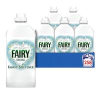 Fairy Original Fabric Conditioner, 258 Washes, 6 x 1.419l, For Sensitive Skin, Hypoallergenic, Mild fresh scent