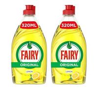 Fairy Original Lemon Washing Up Liquid 320ml - Ultra Concentrated Formula for Long Lasting Cleaning Power - (Pack of 2)