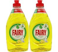 Fairy Original Lemon Washing Up Liquid | Pack of 2 x 320 ml | Dishes Grease Cleaner